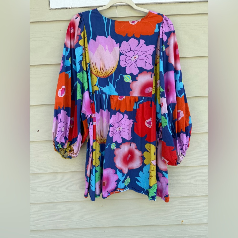 Floral Multicolor Long-ballon Sleeve summer/ spring Dress